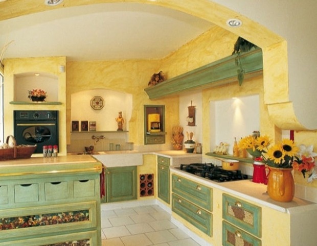 Pareti cucina provenzali: materiali, colori e decorazioni Colori per la cucina